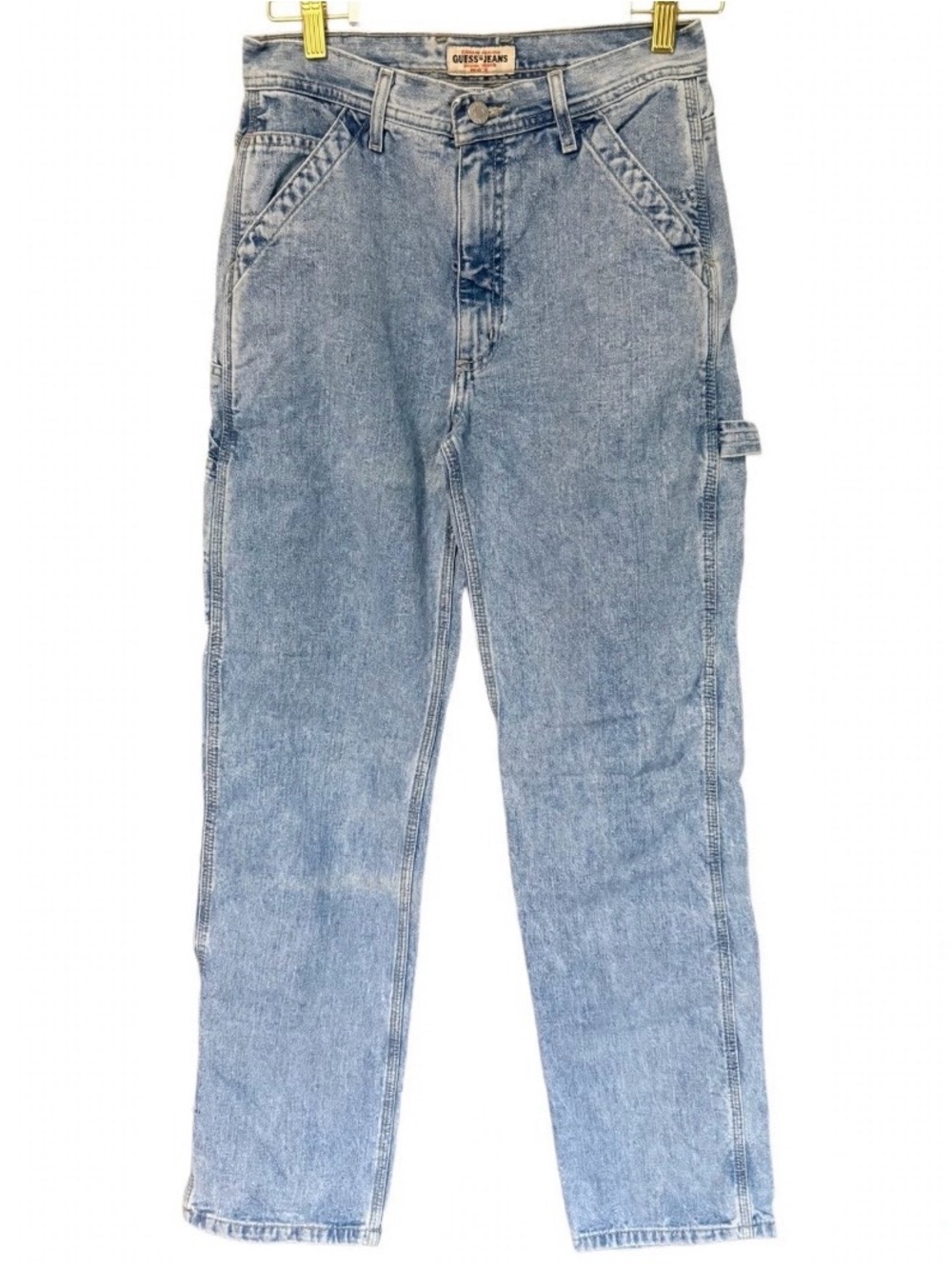 Vintage 1980-90’s Guess Jeans USA made Carpenter/Painter Jeans in Rare lightwash
